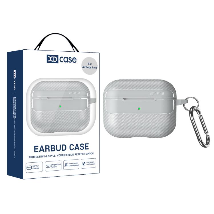 XDcase Carbon Fiber Texture Earbud Case with Hook, For AirPods 5 / 4, For AirPods Pro 3