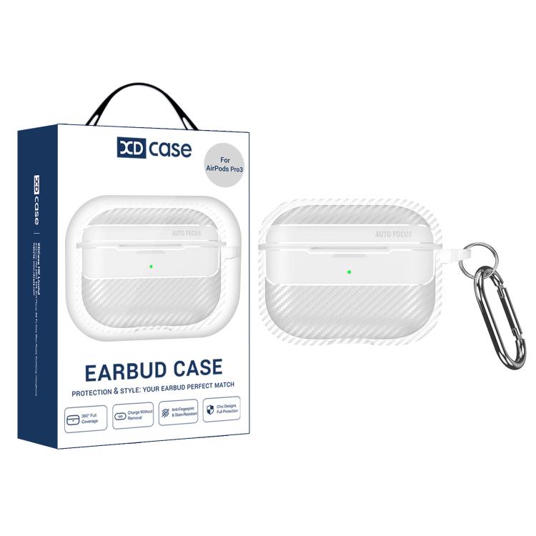 XDcase Carbon Fiber Texture Earbud Case with Hook, For AirPods 5 / 4, For AirPods Pro 3
