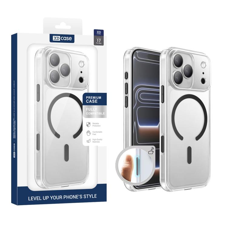XDcase Frosted Transparent Magnetic Shockproof Phone Case, For iPhone 18 Pro, For iPhone 18 Pro Max, For iPhone 17 Pro Max, For iPhone 17 Pro, For iPhone 17