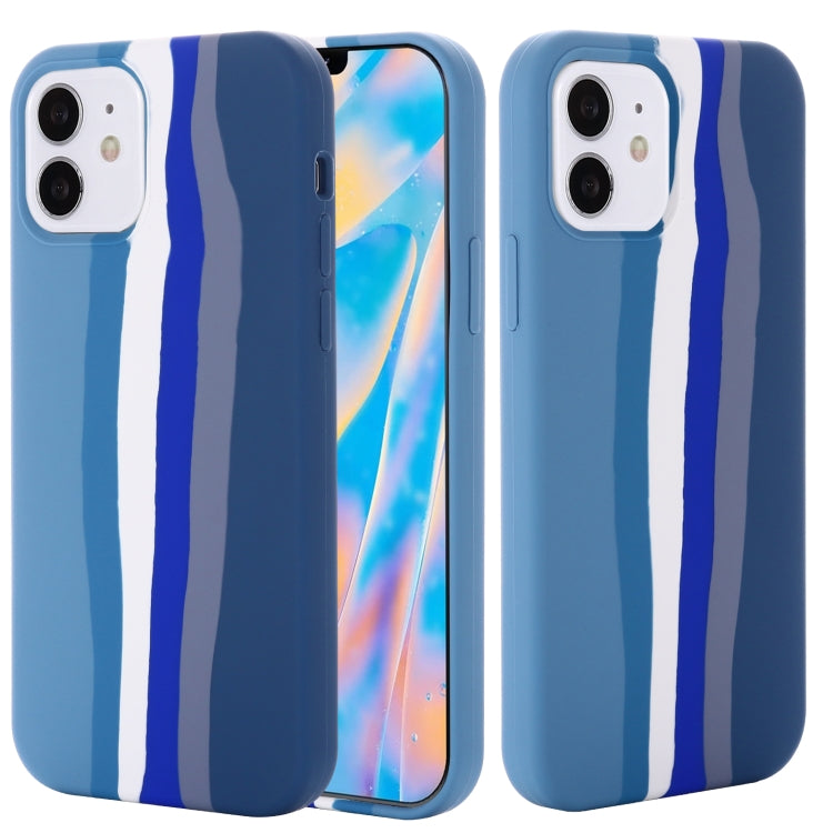Rainbow Liquid Silicone Shockproof Full Coverage Protective Case, For iPhone 12 Pro Max, For iPhone 12 mini, For iPhone 12 / 12 Pro, For iPhone 7 Plus / 8 Plus, For iPhone SE 2022 / SE 2020 / 8 / 7, For iPhone XR, For iPhone XS / X, For iPhone XS Max