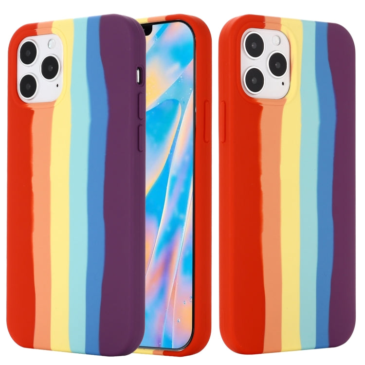 Rainbow Liquid Silicone Shockproof Full Coverage Protective Case, For iPhone 12 Pro Max, For iPhone 12 mini, For iPhone 12 / 12 Pro, For iPhone 7 Plus / 8 Plus, For iPhone SE 2022 / SE 2020 / 8 / 7, For iPhone XR, For iPhone XS / X, For iPhone XS Max