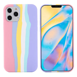 Rainbow Liquid Silicone Shockproof Full Coverage Protective Case, For iPhone 12 Pro Max, For iPhone 12 mini, For iPhone 12 / 12 Pro, For iPhone 7 Plus / 8 Plus, For iPhone SE 2022 / SE 2020 / 8 / 7, For iPhone XR, For iPhone XS / X, For iPhone XS Max