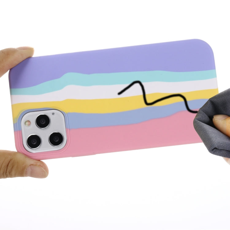 Rainbow Liquid Silicone Shockproof Full Coverage Protective Case, For iPhone 12 Pro Max, For iPhone 12 mini, For iPhone 12 / 12 Pro, For iPhone 7 Plus / 8 Plus, For iPhone SE 2022 / SE 2020 / 8 / 7, For iPhone XR, For iPhone XS / X, For iPhone XS Max