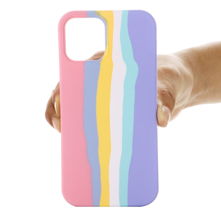 Rainbow Liquid Silicone Shockproof Full Coverage Protective Case, For iPhone 12 Pro Max, For iPhone 12 mini, For iPhone 12 / 12 Pro, For iPhone 7 Plus / 8 Plus, For iPhone SE 2022 / SE 2020 / 8 / 7, For iPhone XR, For iPhone XS / X, For iPhone XS Max