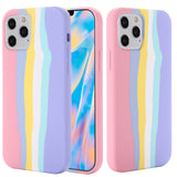Rainbow Liquid Silicone Shockproof Full Coverage Protective Case, For iPhone 12 Pro Max, For iPhone 12 mini, For iPhone 12 / 12 Pro, For iPhone 7 Plus / 8 Plus, For iPhone SE 2022 / SE 2020 / 8 / 7, For iPhone XR, For iPhone XS / X, For iPhone XS Max