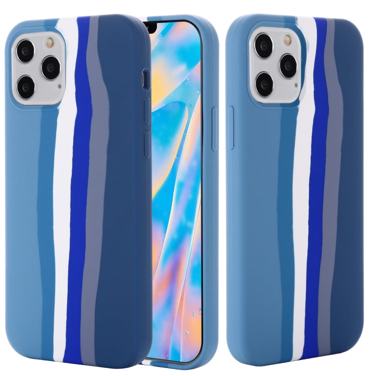Rainbow Liquid Silicone Shockproof Full Coverage Protective Case, For iPhone 12 Pro Max, For iPhone 12 mini, For iPhone 12 / 12 Pro, For iPhone 7 Plus / 8 Plus, For iPhone SE 2022 / SE 2020 / 8 / 7, For iPhone XR, For iPhone XS / X, For iPhone XS Max