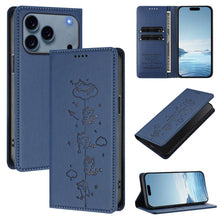 Load image into Gallery viewer, Cute Cats Embossed Magnetic RFID Vegan Leather Phone Case, For iPhone 17e / 16e, For iPhone 17 Pro Max, For iPhone 17 Pro, For iPhone 17