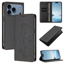 Load image into Gallery viewer, Cute Cats Embossed Magnetic RFID Vegan Leather Phone Case, For iPhone 17e / 16e, For iPhone 17 Pro Max, For iPhone 17 Pro, For iPhone 17