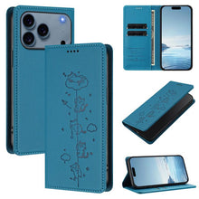 Load image into Gallery viewer, Cute Cats Embossed Magnetic RFID Vegan Leather Phone Case, For iPhone 17e / 16e, For iPhone 17 Pro Max, For iPhone 17 Pro, For iPhone 17