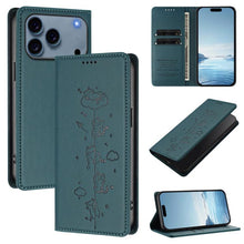 Load image into Gallery viewer, Cute Cats Embossed Magnetic RFID Vegan Leather Phone Case, For iPhone 17e / 16e, For iPhone 17 Pro Max, For iPhone 17 Pro, For iPhone 17