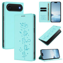 Load image into Gallery viewer, Cute Cats Embossed Magnetic RFID Vegan Leather Phone Case, For iPhone Air, For iPhone 16 Pro Max, For iPhone 16 Pro, For iPhone 16 Plus