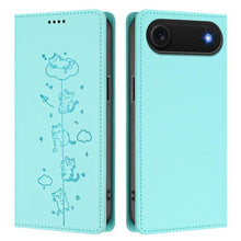 Load image into Gallery viewer, Cute Cats Embossed Magnetic RFID Vegan Leather Phone Case, For iPhone Air, For iPhone 16 Pro Max, For iPhone 16 Pro, For iPhone 16 Plus