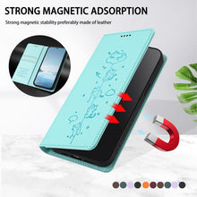 Load image into Gallery viewer, Cute Cats Embossed Magnetic RFID Vegan Leather Phone Case, For iPhone Air, For iPhone 16 Pro Max, For iPhone 16 Pro, For iPhone 16 Plus