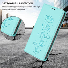Load image into Gallery viewer, Cute Cats Embossed Magnetic RFID Vegan Leather Phone Case, For iPhone Air, For iPhone 16 Pro Max, For iPhone 16 Pro, For iPhone 16 Plus