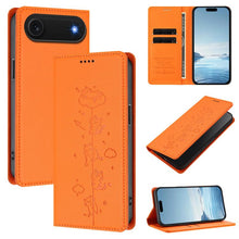 Load image into Gallery viewer, Cute Cats Embossed Magnetic RFID Vegan Leather Phone Case, For iPhone Air, For iPhone 16 Pro Max, For iPhone 16 Pro, For iPhone 16 Plus