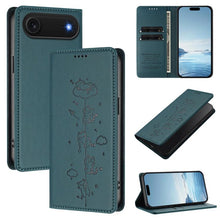 Load image into Gallery viewer, Cute Cats Embossed Magnetic RFID Vegan Leather Phone Case, For iPhone Air, For iPhone 16 Pro Max, For iPhone 16 Pro, For iPhone 16 Plus