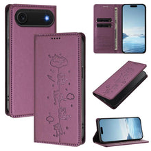 Load image into Gallery viewer, Cute Cats Embossed Magnetic RFID Vegan Leather Phone Case, For iPhone Air, For iPhone 16 Pro Max, For iPhone 16 Pro, For iPhone 16 Plus