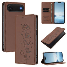 Load image into Gallery viewer, Cute Cats Embossed Magnetic RFID Vegan Leather Phone Case, For iPhone Air, For iPhone 16 Pro Max, For iPhone 16 Pro, For iPhone 16 Plus