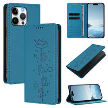 Load image into Gallery viewer, Cute Cats Embossed Magnetic RFID Vegan Leather Phone Case, For iPhone Air, For iPhone 16 Pro Max, For iPhone 16 Pro, For iPhone 16 Plus