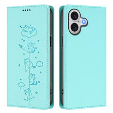 Load image into Gallery viewer, Cute Cats Embossed Magnetic RFID Vegan Leather Phone Case, For iPhone 16, For iPhone 15 Pro Max, For iPhone 15 Pro, For iPhone 15 Plus