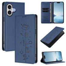 Load image into Gallery viewer, Cute Cats Embossed Magnetic RFID Vegan Leather Phone Case, For iPhone 16, For iPhone 15 Pro Max, For iPhone 15 Pro, For iPhone 15 Plus