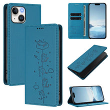 Load image into Gallery viewer, Cute Cats Embossed Magnetic RFID Vegan Leather Phone Case, For iPhone 16, For iPhone 15 Pro Max, For iPhone 15 Pro, For iPhone 15 Plus