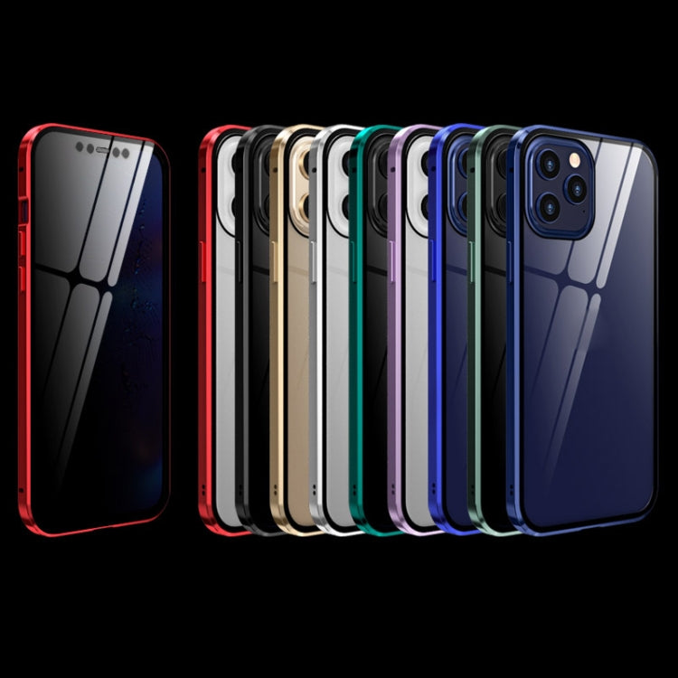 Double Sides Tempered Glass Magnetic Adsorption Metal Frame Anti-peep Screen Case, For iPhone 12 Pro Max, For iPhone 12 / 12 Pro, For iPhone 12 mini