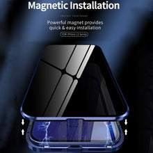 Load image into Gallery viewer, Double Sides Tempered Glass Magnetic Adsorption Metal Frame Anti-peep Screen Case, For iPhone 12 Pro Max, For iPhone 12 / 12 Pro, For iPhone 12 mini