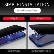 Load image into Gallery viewer, Double Sides Tempered Glass Magnetic Adsorption Metal Frame Anti-peep Screen Case, For iPhone 12 Pro Max, For iPhone 12 / 12 Pro, For iPhone 12 mini