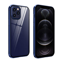Load image into Gallery viewer, Double Sides Tempered Glass Magnetic Adsorption Metal Frame Anti-peep Screen Case, For iPhone 12 Pro Max, For iPhone 12 / 12 Pro, For iPhone 12 mini