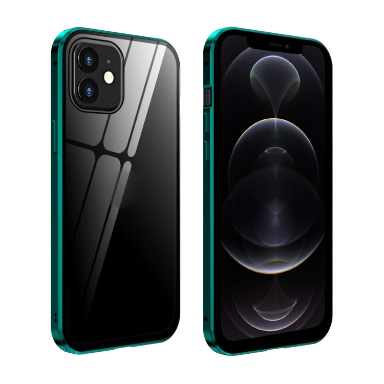 Double Sides Tempered Glass Magnetic Adsorption Metal Frame Anti-peep Screen Case, For iPhone 12 Pro Max, For iPhone 12 / 12 Pro, For iPhone 12 mini