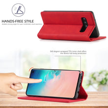 Load image into Gallery viewer, LC.IMEEKE Strong Magnetism Ultra-thin Horizontal Flip Shockproof Matte TPU + PU Leather Case with Holder &amp; Card Slots &amp; Wallet, For Samsung Galaxy S10+