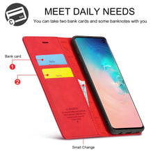 Load image into Gallery viewer, LC.IMEEKE Strong Magnetism Ultra-thin Horizontal Flip Shockproof Matte TPU + PU Leather Case with Holder &amp; Card Slots &amp; Wallet, For Samsung Galaxy S10+