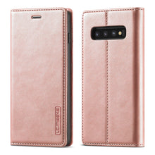 Load image into Gallery viewer, LC.IMEEKE Strong Magnetism Ultra-thin Horizontal Flip Shockproof Matte TPU + PU Leather Case with Holder &amp; Card Slots &amp; Wallet, For Samsung Galaxy S10+