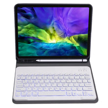 Load image into Gallery viewer, A098BS Detachable Ultra-thin Backlight Bluetooth Keyboard Protective Case for iPad Air 11 2024 / 2025 / Air 4 10.9 inch 2020, with Stand &amp; Pen Slot, A098BS