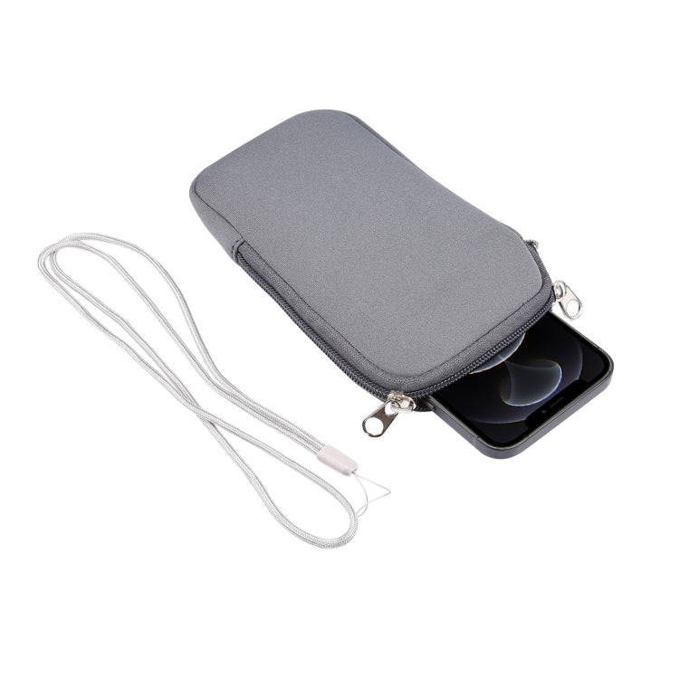 Universal Elasticity Zipper Protective Case Storage Bag with Lanyard For iPhone 12 / 12 Pro / 6.1 inch Smart Phones, For iPhone 12 / 12 Pro