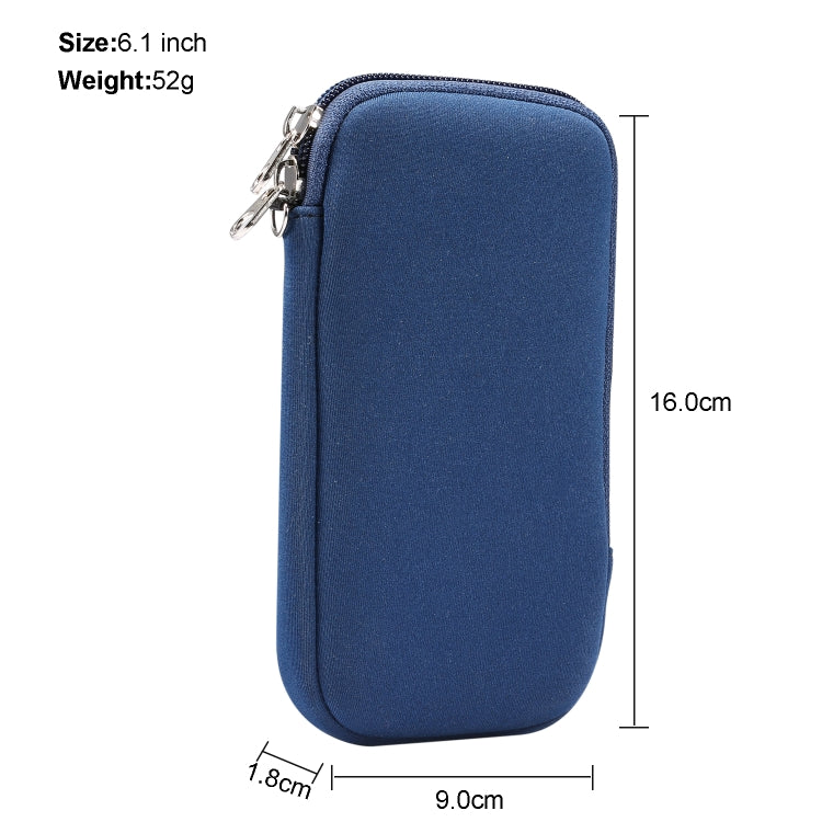 Universal Elasticity Zipper Protective Case Storage Bag with Lanyard For iPhone 12 / 12 Pro / 6.1 inch Smart Phones, For iPhone 12 / 12 Pro