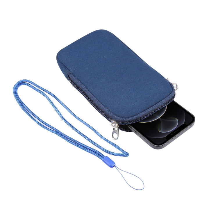 Universal Elasticity Zipper Protective Case Storage Bag with Lanyard For iPhone 12 / 12 Pro / 6.1 inch Smart Phones, For iPhone 12 / 12 Pro