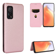 Load image into Gallery viewer, Carbon Fiber Texture Magnetic Horizontal Flip TPU + PC + PU Leather Case with Card Slot, For OPPO Realme 7 Pro, For Xiaomi Mi 10T, For OnePlus 8T