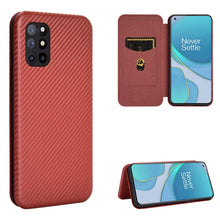 Load image into Gallery viewer, Carbon Fiber Texture Magnetic Horizontal Flip TPU + PC + PU Leather Case with Card Slot, For OPPO Realme 7 Pro, For Xiaomi Mi 10T, For OnePlus 8T