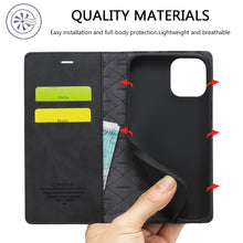 Load image into Gallery viewer, LC.IMEEKE Strong Magnetism Ultra-thin Horizontal Flip Shockproof Matte TPU + PU Leather Case with Holder &amp; Card Slots &amp; Wallet, For iPhone 12 mini, For iPhone 12 / 12 Pro, For iPhone 12 Pro Max, For iPhone 12 Pro, For iPhone XS / X, For iPhone XR      ...
