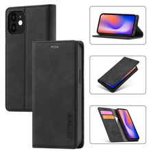 Load image into Gallery viewer, LC.IMEEKE Strong Magnetism Ultra-thin Horizontal Flip Shockproof Matte TPU + PU Leather Case with Holder &amp; Card Slots &amp; Wallet, For iPhone 12 mini, For iPhone 12 / 12 Pro, For iPhone 12 Pro Max, For iPhone 12 Pro, For iPhone XS / X, For iPhone XR      ...