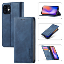 Load image into Gallery viewer, LC.IMEEKE Strong Magnetism Ultra-thin Horizontal Flip Shockproof Matte TPU + PU Leather Case with Holder &amp; Card Slots &amp; Wallet, For iPhone 12 mini, For iPhone 12 / 12 Pro, For iPhone 12 Pro Max, For iPhone 12 Pro, For iPhone XS / X, For iPhone XR      ...