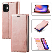 Load image into Gallery viewer, LC.IMEEKE Strong Magnetism Ultra-thin Horizontal Flip Shockproof Matte TPU + PU Leather Case with Holder &amp; Card Slots &amp; Wallet, For iPhone 12 mini, For iPhone 12 / 12 Pro, For iPhone 12 Pro Max, For iPhone 12 Pro, For iPhone XS / X, For iPhone XR      ...