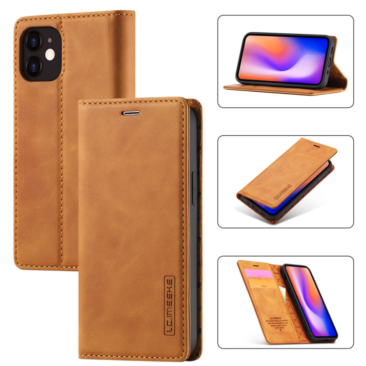 LC.IMEEKE Strong Magnetism Ultra-thin Horizontal Flip Shockproof Matte TPU + PU Leather Case with Holder & Card Slots & Wallet, For iPhone 12 mini, For iPhone 12 / 12 Pro, For iPhone 12 Pro Max, For iPhone 12 Pro, For iPhone XS / X, For iPhone XR      ...