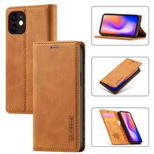 Load image into Gallery viewer, LC.IMEEKE Strong Magnetism Ultra-thin Horizontal Flip Shockproof Matte TPU + PU Leather Case with Holder &amp; Card Slots &amp; Wallet, For iPhone 12 mini, For iPhone 12 / 12 Pro, For iPhone 12 Pro Max, For iPhone XS / X, For iPhone 12 Pro, For iPhone XR      ...