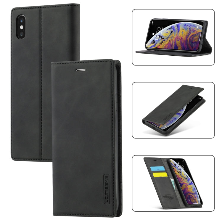 LC.IMEEKE Strong Magnetism Ultra-thin Horizontal Flip Shockproof Matte TPU + PU Leather Case with Holder & Card Slots & Wallet, For iPhone 12 mini, For iPhone 12 / 12 Pro, For iPhone 12 Pro Max, For iPhone 12 Pro, For iPhone XS / X, For iPhone XR      ...