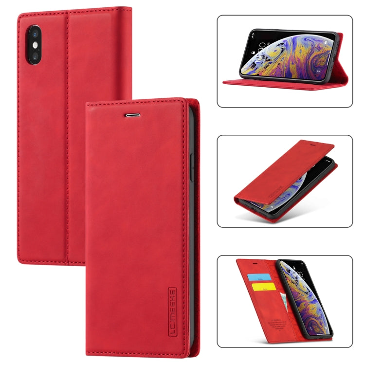 LC.IMEEKE Strong Magnetism Ultra-thin Horizontal Flip Shockproof Matte TPU + PU Leather Case with Holder & Card Slots & Wallet, For iPhone 12 mini, For iPhone 12 / 12 Pro, For iPhone 12 Pro Max, For iPhone 12 Pro, For iPhone XS / X, For iPhone XR      ...