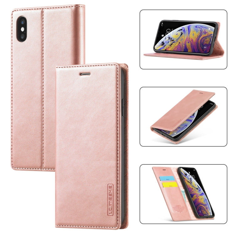 LC.IMEEKE Strong Magnetism Ultra-thin Horizontal Flip Shockproof Matte TPU + PU Leather Case with Holder & Card Slots & Wallet, For iPhone 12 mini, For iPhone 12 / 12 Pro, For iPhone 12 Pro Max, For iPhone 12 Pro, For iPhone XS / X, For iPhone XR      ...