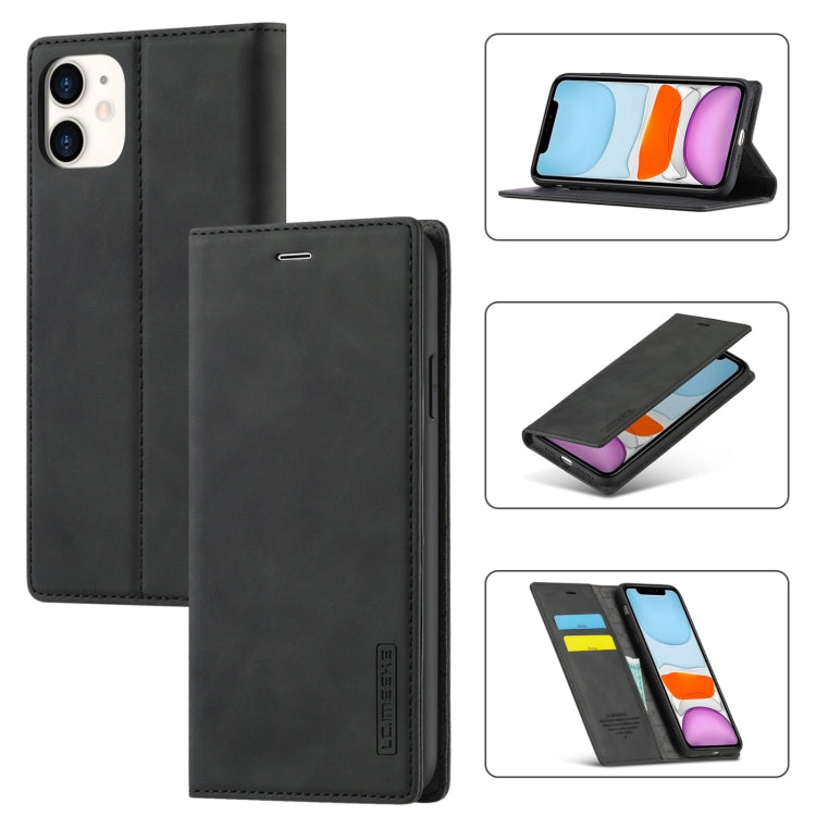 LC.IMEEKE Strong Magnetism Ultra-thin Horizontal Flip Shockproof Matte TPU + PU Leather Case with Holder & Card Slots & Wallet, For iPhone 11, For iPhone 11 Pro, For iPhone 11 Pro Max, For iPhone SE 2022 / SE 2020 / 8 / 7